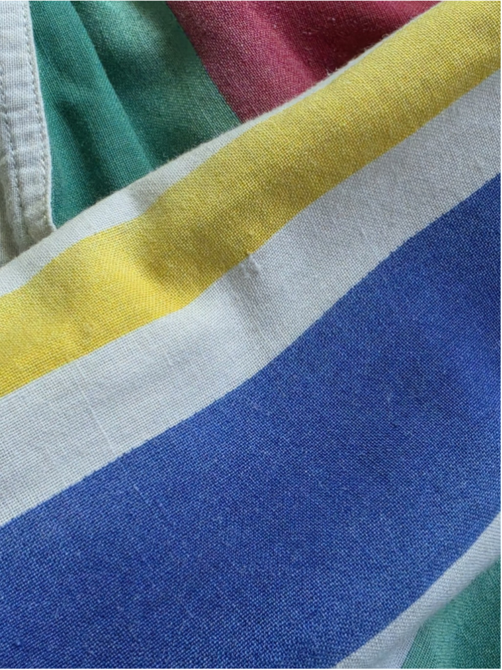 Vintage 90s Bugle Boy Multi Color Vertical Striped Short Sleeve Shirt Medium - Picture 9 of 9